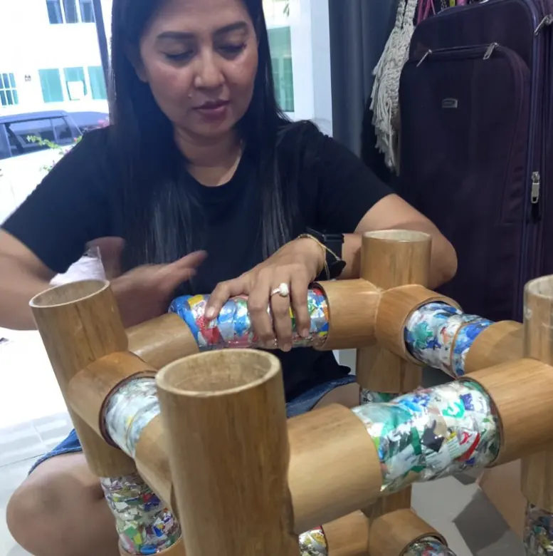 Assembling a bamboo ecojoiner